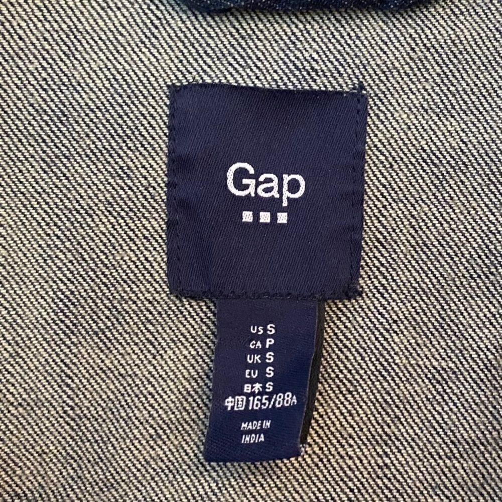 GAP Sz S Classic Blue Denim Copper Buttons Western Rustic Cowboy Jacket - Picture 7 of 7
